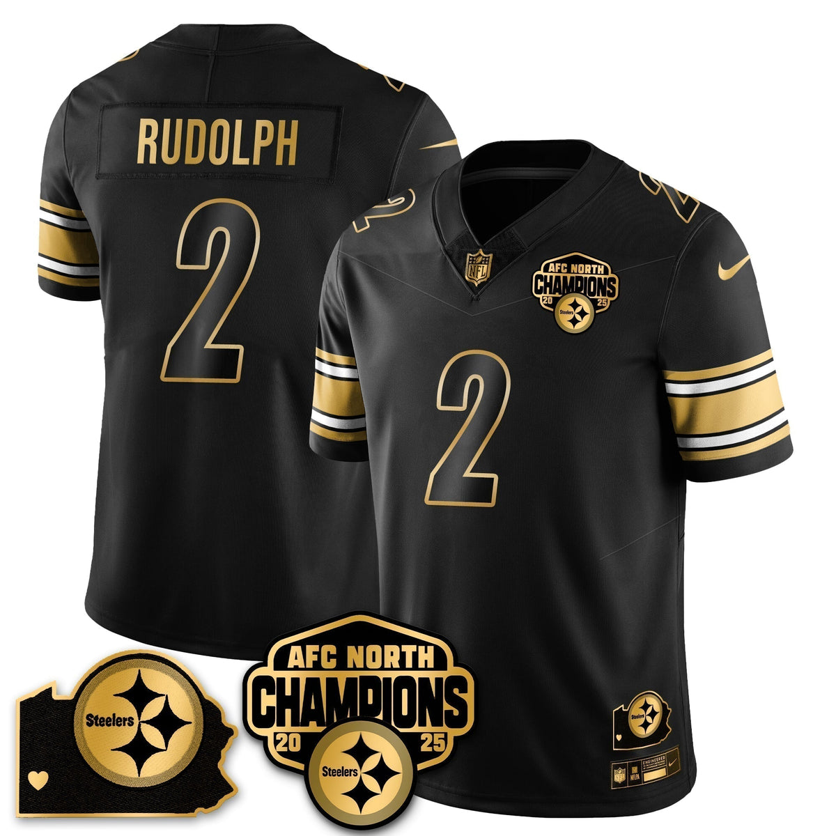 PIT AFC North Division Champions Vapor Limited Jersey N1 - Stitched