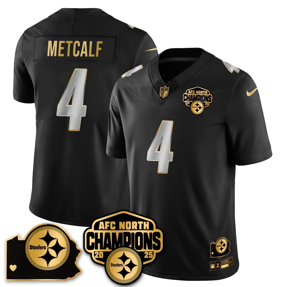 PIT AFC North Division Champions Vapor Limited Jersey N1 - Stitched