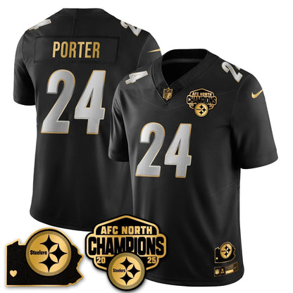 PIT AFC North Division Champions Vapor Limited Gold Jersey N2 - Stitched