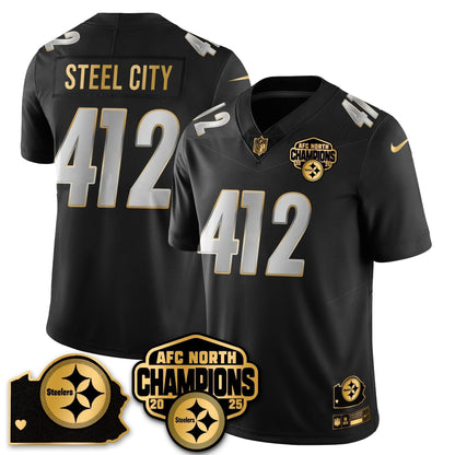 PIT AFC North Division Champions Vapor Limited Gold Jersey - Stitched
