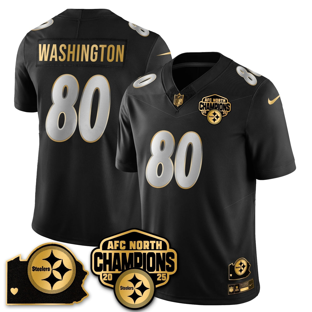PIT AFC North Division Champions Vapor Limited Gold Jersey - Stitched