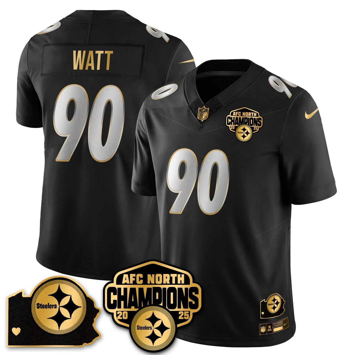 PIT AFC North Division Champions Vapor Limited Jersey N1 - Stitched