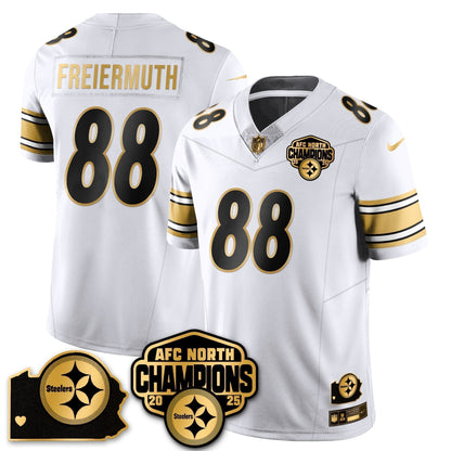 PIT AFC North Division Champions Vapor Limited Gold Jersey N2 - Stitched