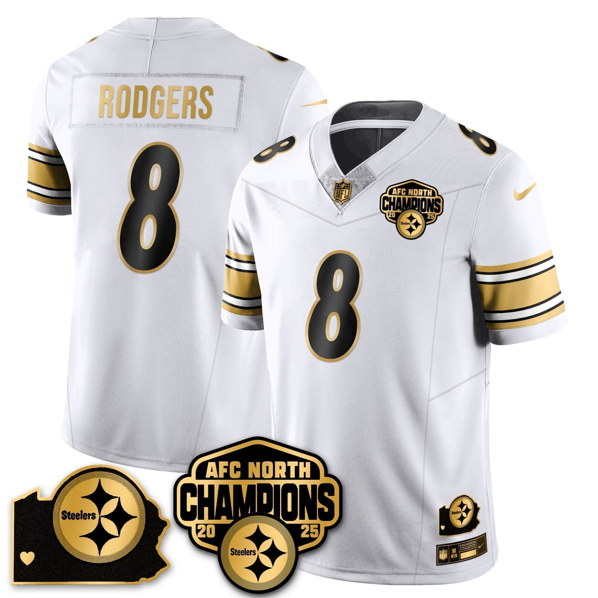 PIT AFC North Division Champions Vapor Limited Gold Jersey - Stitched