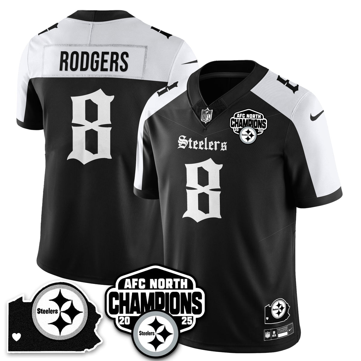 PIT Gothic AFC North Division Champions Vapor Limited Jersey - Stitched