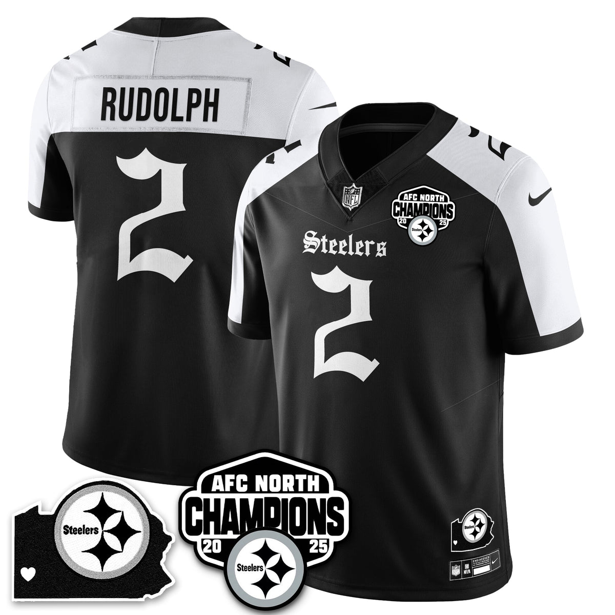 PIT Gothic AFC North Division Champions Vapor Limited Jersey - Stitched