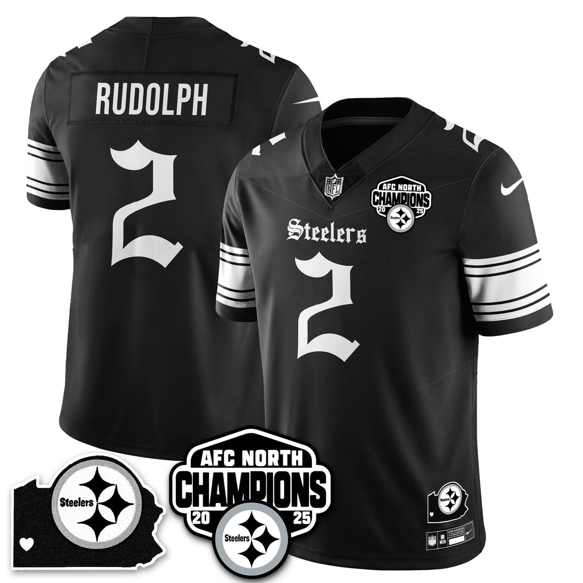 PIT Gothic AFC North Division Champions Vapor Limited Jersey - Stitched