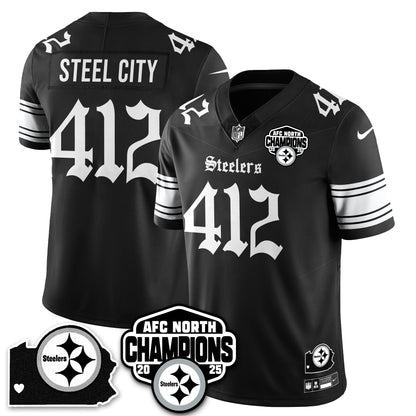 PIT Gothic AFC North Division Champions Vapor Limited Jersey - Stitched