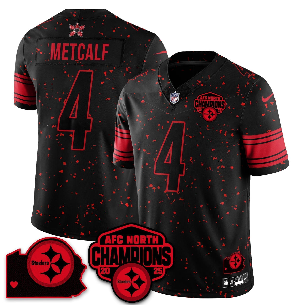 PIT Stranger Things AFC North Division Champions Vapor Limited Jersey - Stitched