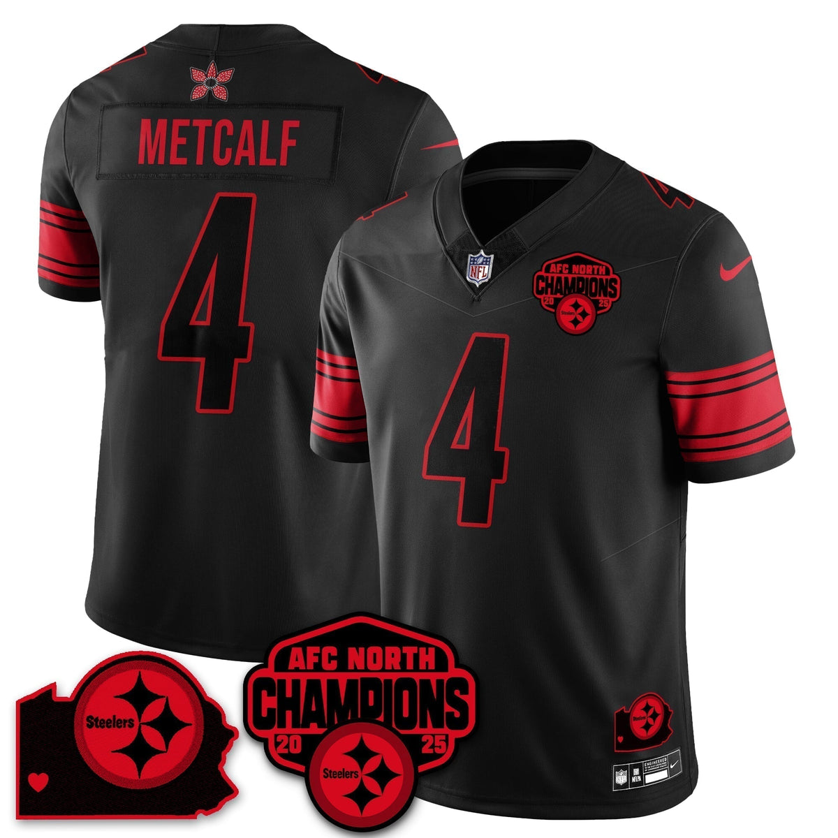 PIT Stranger Things AFC North Division Champions Vapor Limited Jersey - Stitched