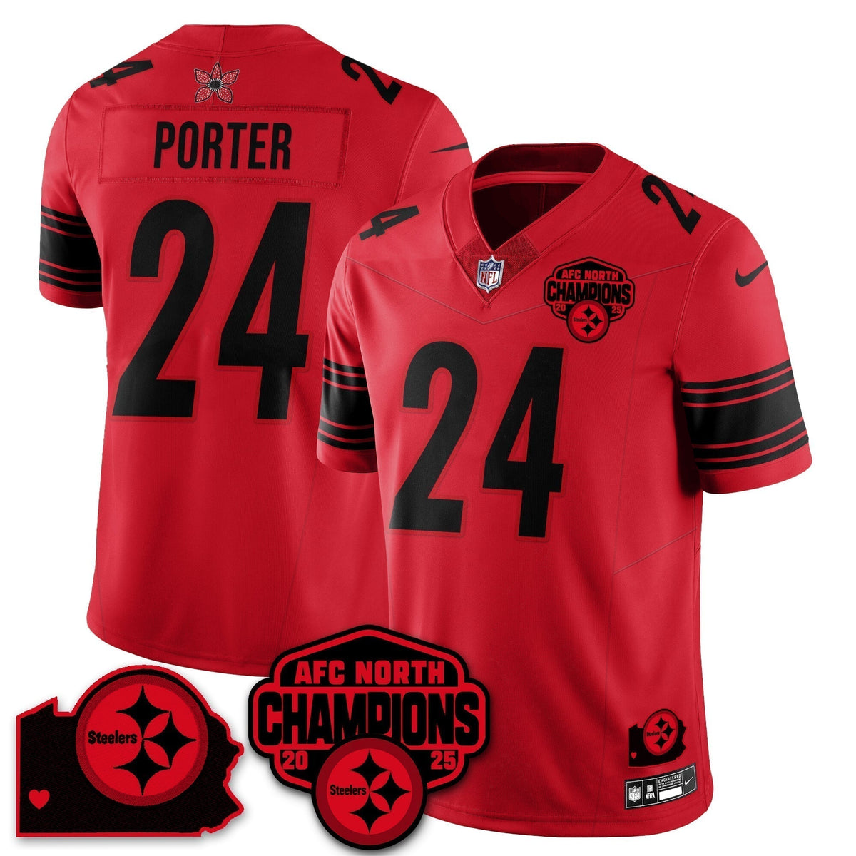 PIT Stranger Things AFC North Division Champions Vapor Limited Jersey - Stitched