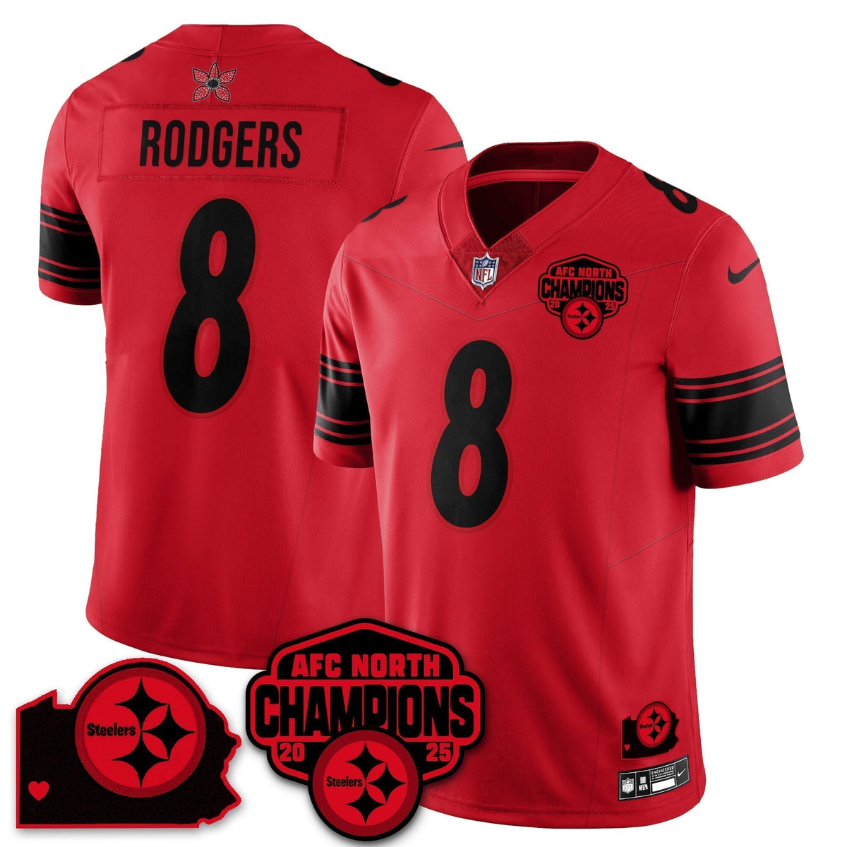 PIT Stranger Things AFC North Division Champions Vapor Limited Jersey - Stitched