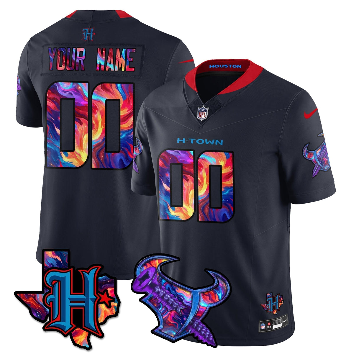 HOU Special Vapor Limited Custom Jersey - Stitched