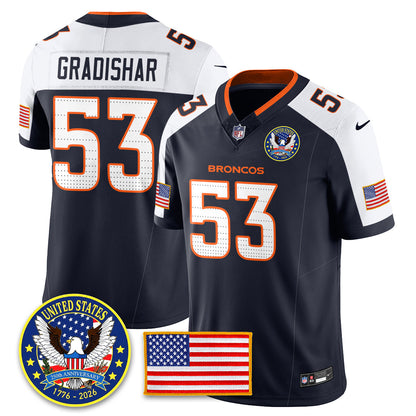 DEN "United States 250th Anniversary Patch" Vapor Limited Jersey - Stitched