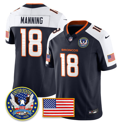 DEN "United States 250th Anniversary Patch" Vapor Limited Jersey - Stitched