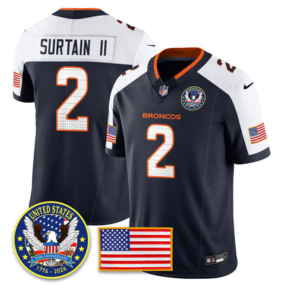 DEN "United States 250th Anniversary Patch" Vapor Limited Jersey - Stitched