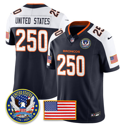DEN "United States 250th Anniversary Patch" Vapor Limited Jersey - Stitched