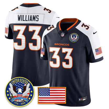 DEN "United States 250th Anniversary Patch" Vapor Limited Jersey - Stitched
