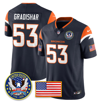 DEN "United States 250th Anniversary Patch" Vapor Limited Jersey - Stitched