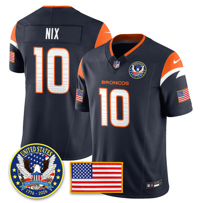 DEN "United States 250th Anniversary Patch" Vapor Limited Jersey - Stitched