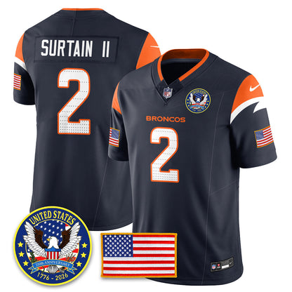 DEN "United States 250th Anniversary Patch" Vapor Limited Jersey - Stitched