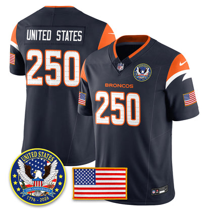 DEN "United States 250th Anniversary Patch" Vapor Limited Jersey - Stitched