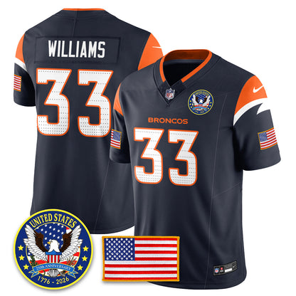 DEN "United States 250th Anniversary Patch" Vapor Limited Jersey - Stitched