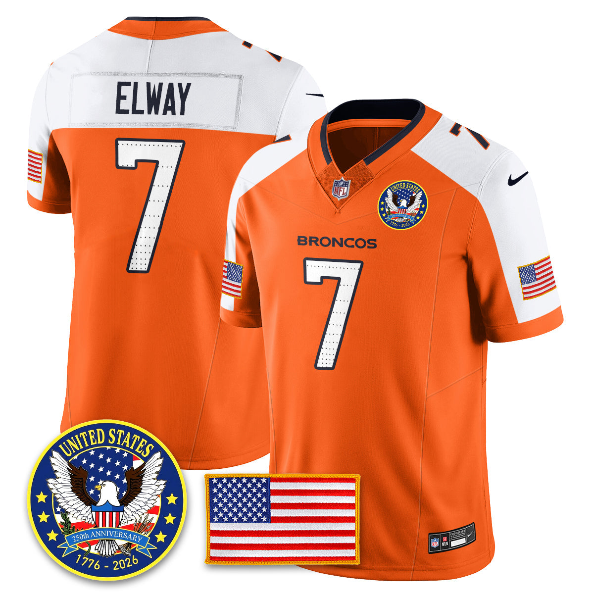 DEN "United States 250th Anniversary Patch" Vapor Limited Jersey - Stitched
