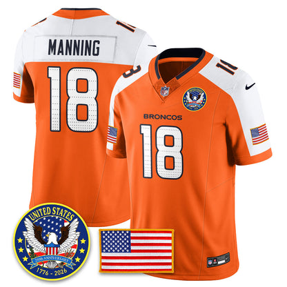 DEN "United States 250th Anniversary Patch" Vapor Limited Jersey - Stitched