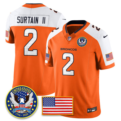 DEN "United States 250th Anniversary Patch" Vapor Limited Jersey - Stitched
