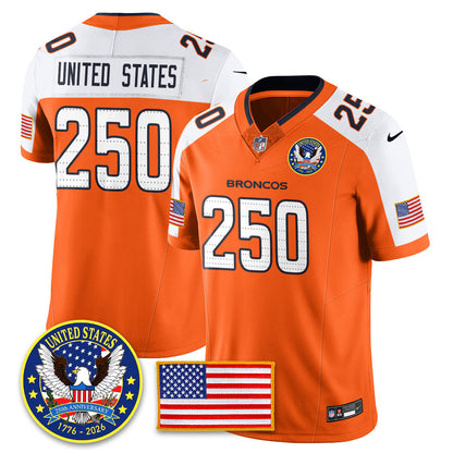 DEN "United States 250th Anniversary Patch" Vapor Limited Jersey - Stitched