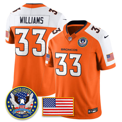 DEN "United States 250th Anniversary Patch" Vapor Limited Jersey - Stitched