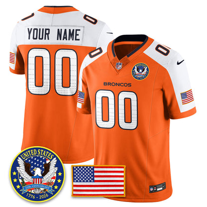 Custom DEN "United States 250th Anniversary Patch" Vapor Limited Jersey - Stitched