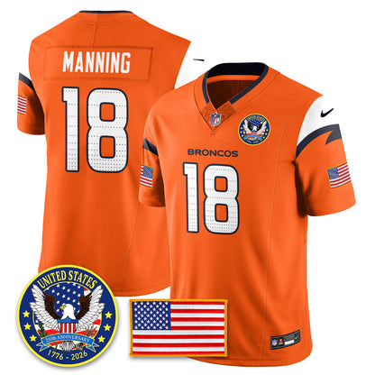 DEN "United States 250th Anniversary Patch" Vapor Limited Jersey - Stitched