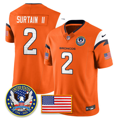 DEN "United States 250th Anniversary Patch" Vapor Limited Jersey - Stitched