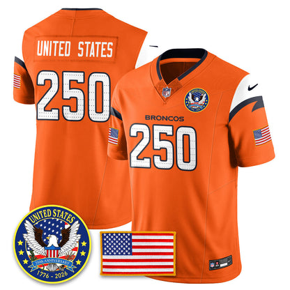 DEN "United States 250th Anniversary Patch" Vapor Limited Jersey - Stitched
