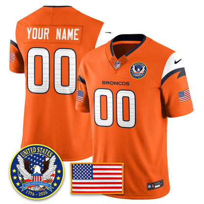 DEN "United States 250th Anniversary Patch" Vapor Limited Jersey - Stitched