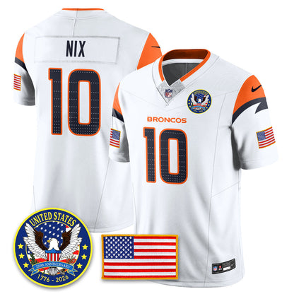 DEN "United States 250th Anniversary Patch" Vapor Limited Jersey - Stitched