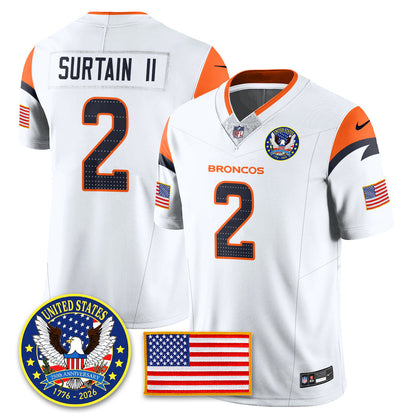 DEN "United States 250th Anniversary Patch" Vapor Limited Jersey - Stitched
