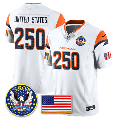DEN "United States 250th Anniversary Patch" Vapor Limited Jersey - Stitched