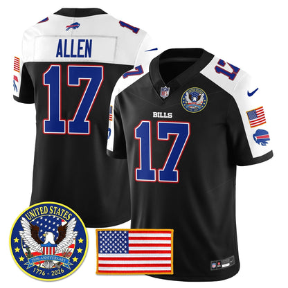 BUF "United States 250th Anniversary Patch" Vapor Limited Jersey - Stitched