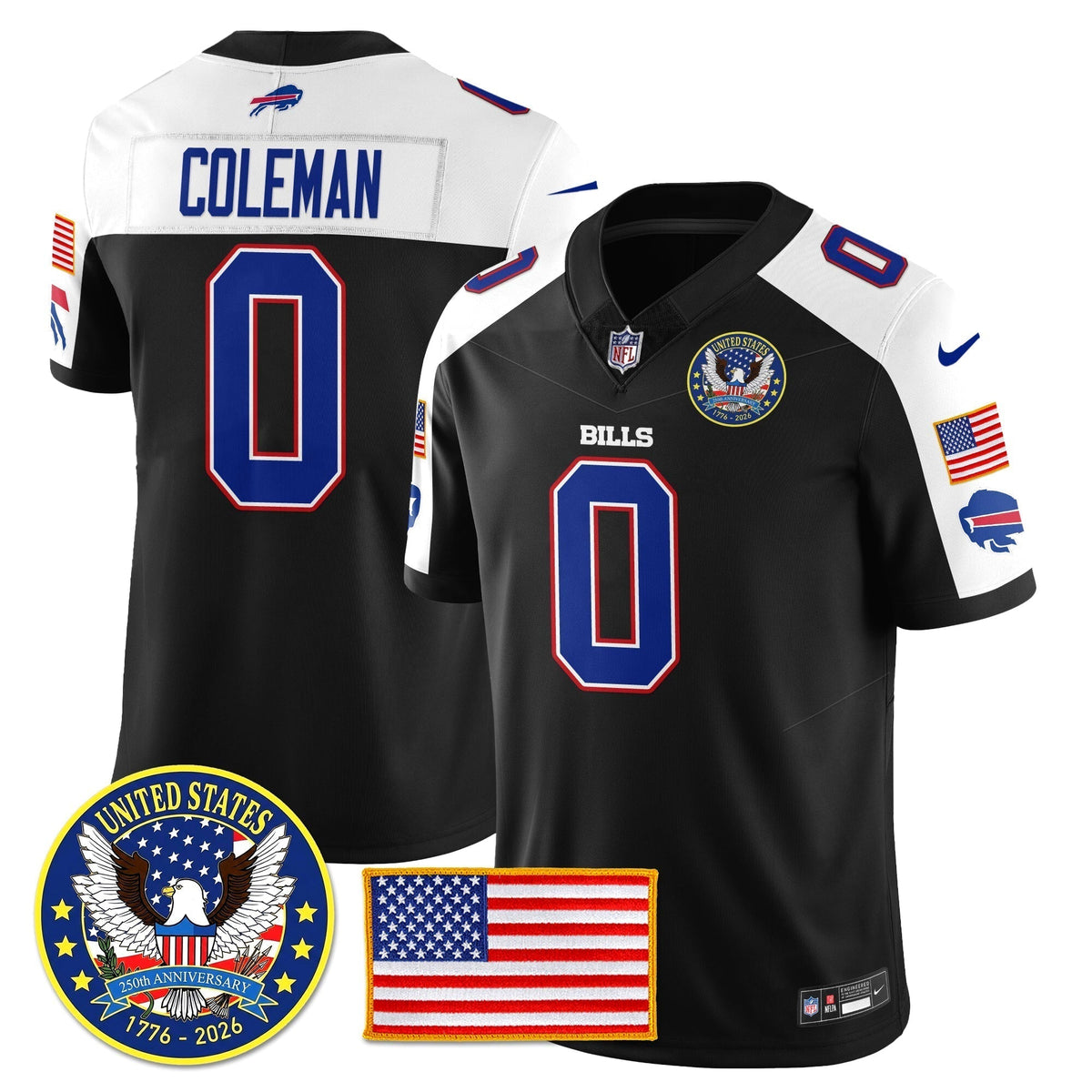 BUF "United States 250th Anniversary Patch" Vapor Limited Jersey - Stitched