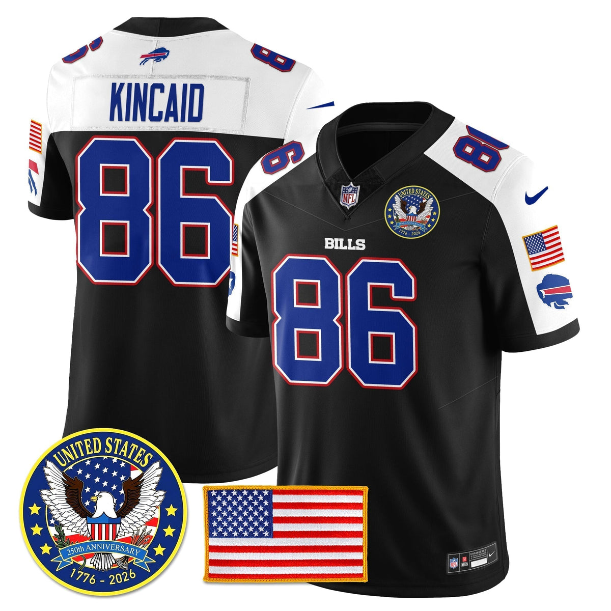 BUF "United States 250th Anniversary Patch" Vapor Limited Jersey - Stitched