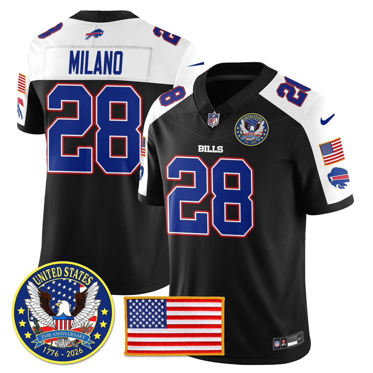 BUF "United States 250th Anniversary Patch" Vapor Limited Jersey - Stitched