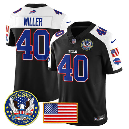 BUF "United States 250th Anniversary Patch" Vapor Limited Jersey - Stitched