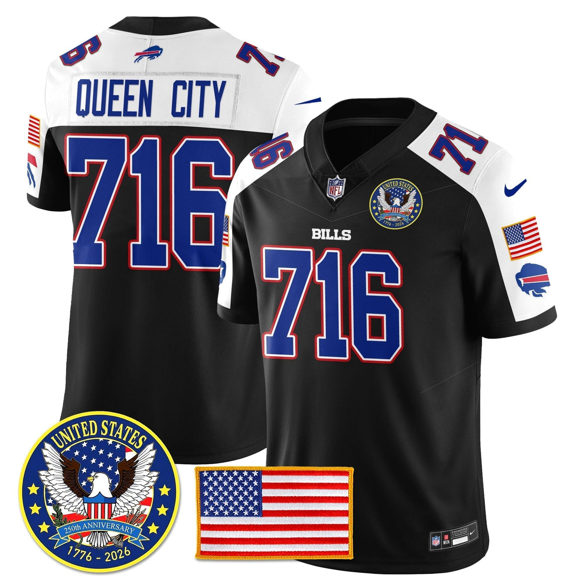 BUF "United States 250th Anniversary Patch" Vapor Limited Jersey - Stitched
