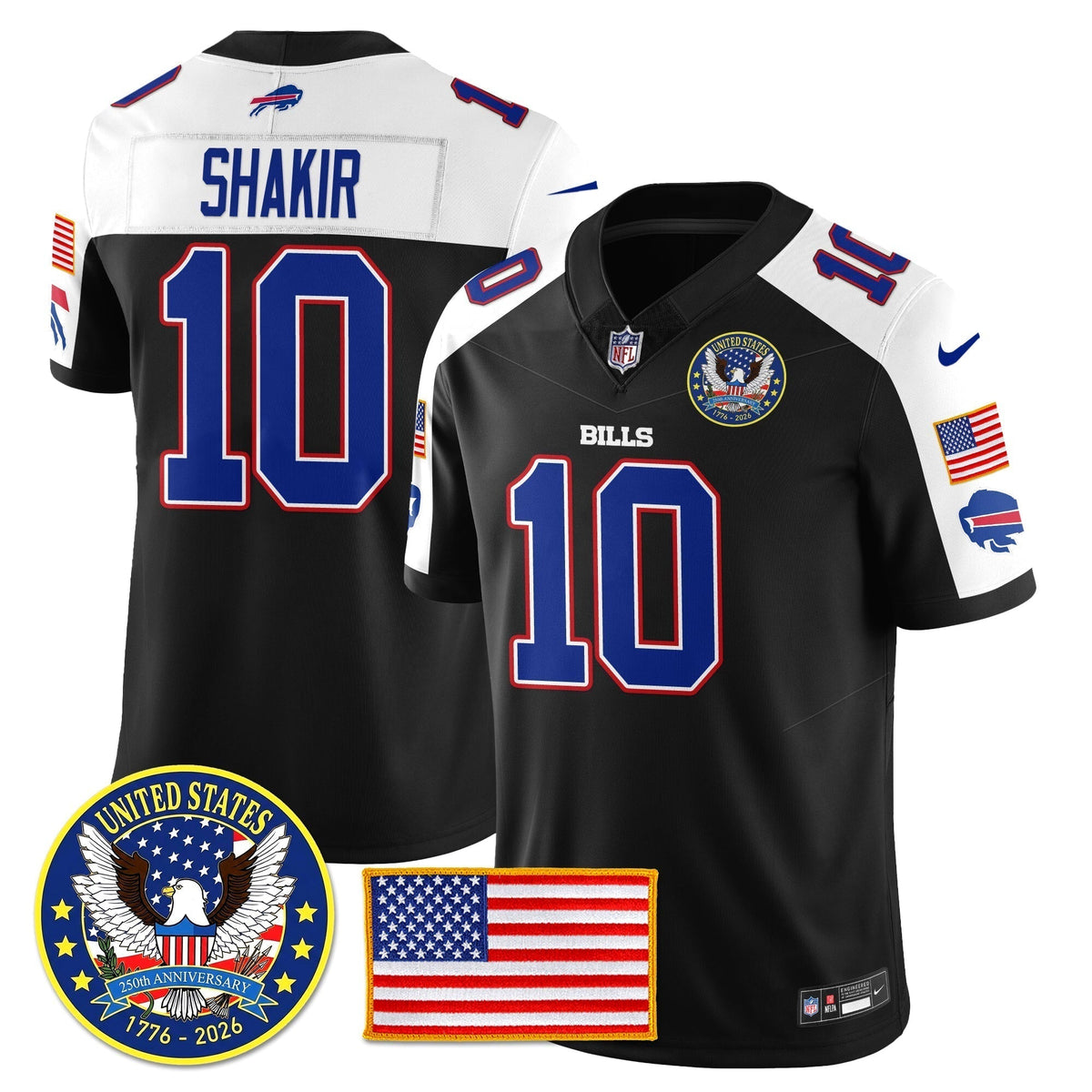 BUF "United States 250th Anniversary Patch" Vapor Limited Jersey - Stitched