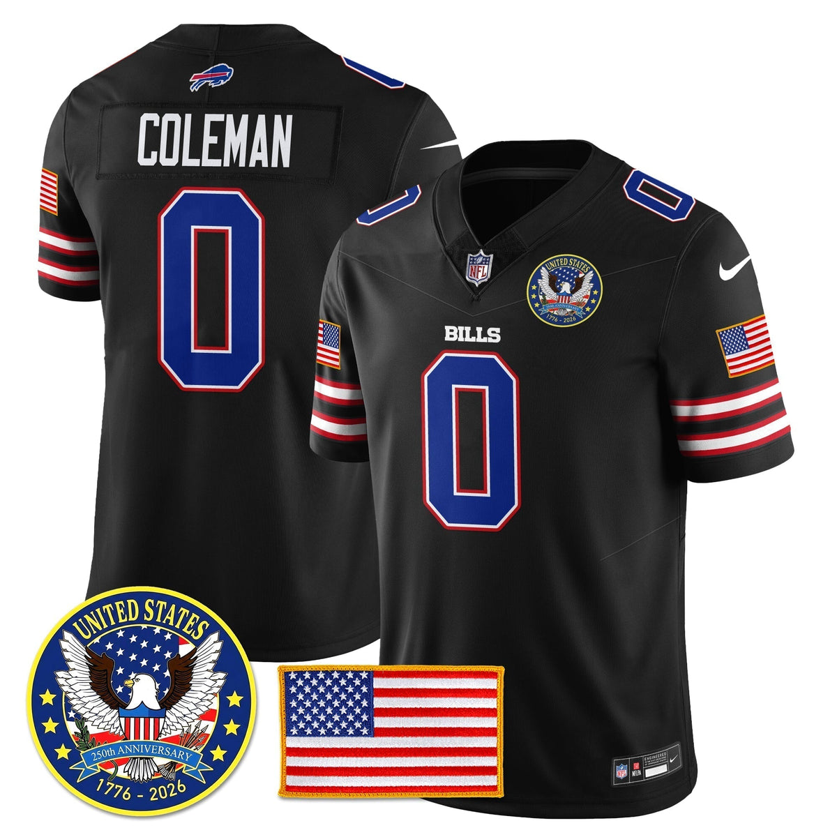 BUF "United States 250th Anniversary Patch" Vapor Limited Jersey - Stitched