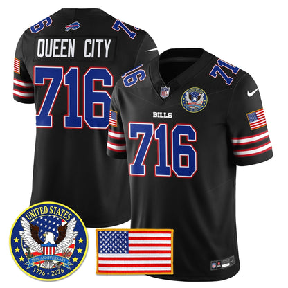 BUF "United States 250th Anniversary Patch" Vapor Limited Jersey - Stitched