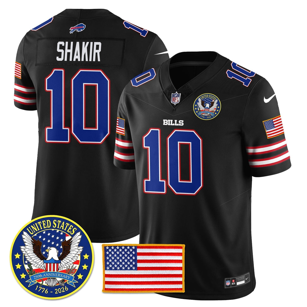 BUF "United States 250th Anniversary Patch" Vapor Limited Jersey - Stitched